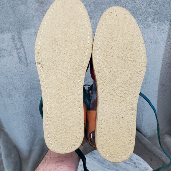 Johan Shoes Womens UK 5 US 7 Multicolor Leather Hurache Ankle Wrap Sandals - Picture 7 of 10